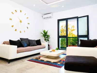 Bord de mer 1BR à Hammamet | Moderne • Balcon • Climatisation