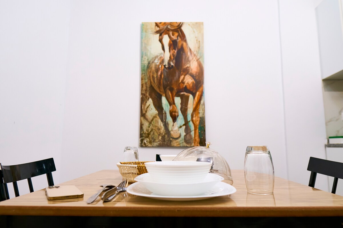 Bord de mer 1BR à Hammamet | Moderne • Balcon • Climatisation